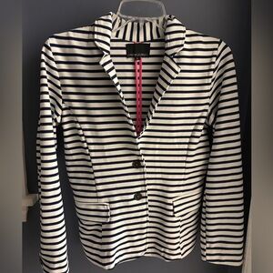 Cynthia Rowley Navy and White Striped Blazer